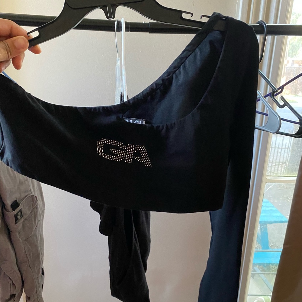 I.AM.GIA  rhinestone one sleeve cropped top